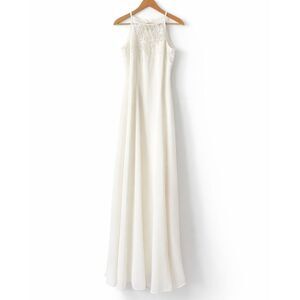 Scott McClintock Vintage Ivory Beaded Embroidered Bridal Wedding Dress Maxi 8P